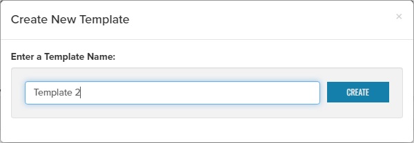 Image showing the Create New Template dialog popup.